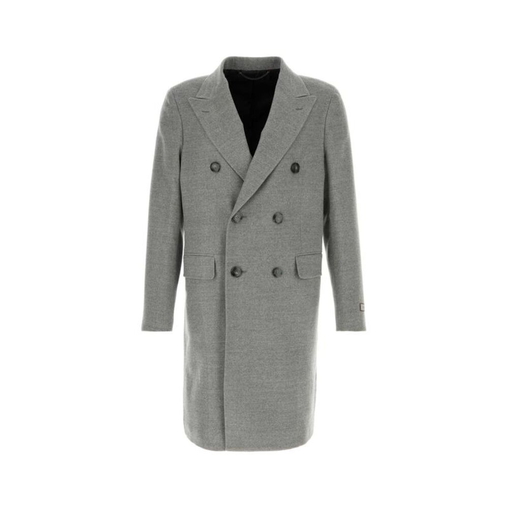 Canali Men Grey Wool Coat
